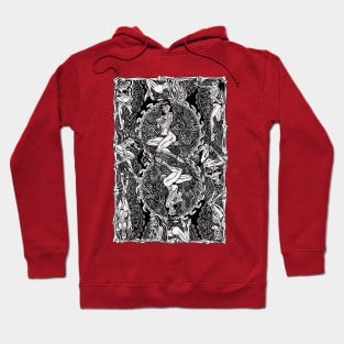 Zombie Pinup Bone and Lace Card Back Design Hoodie